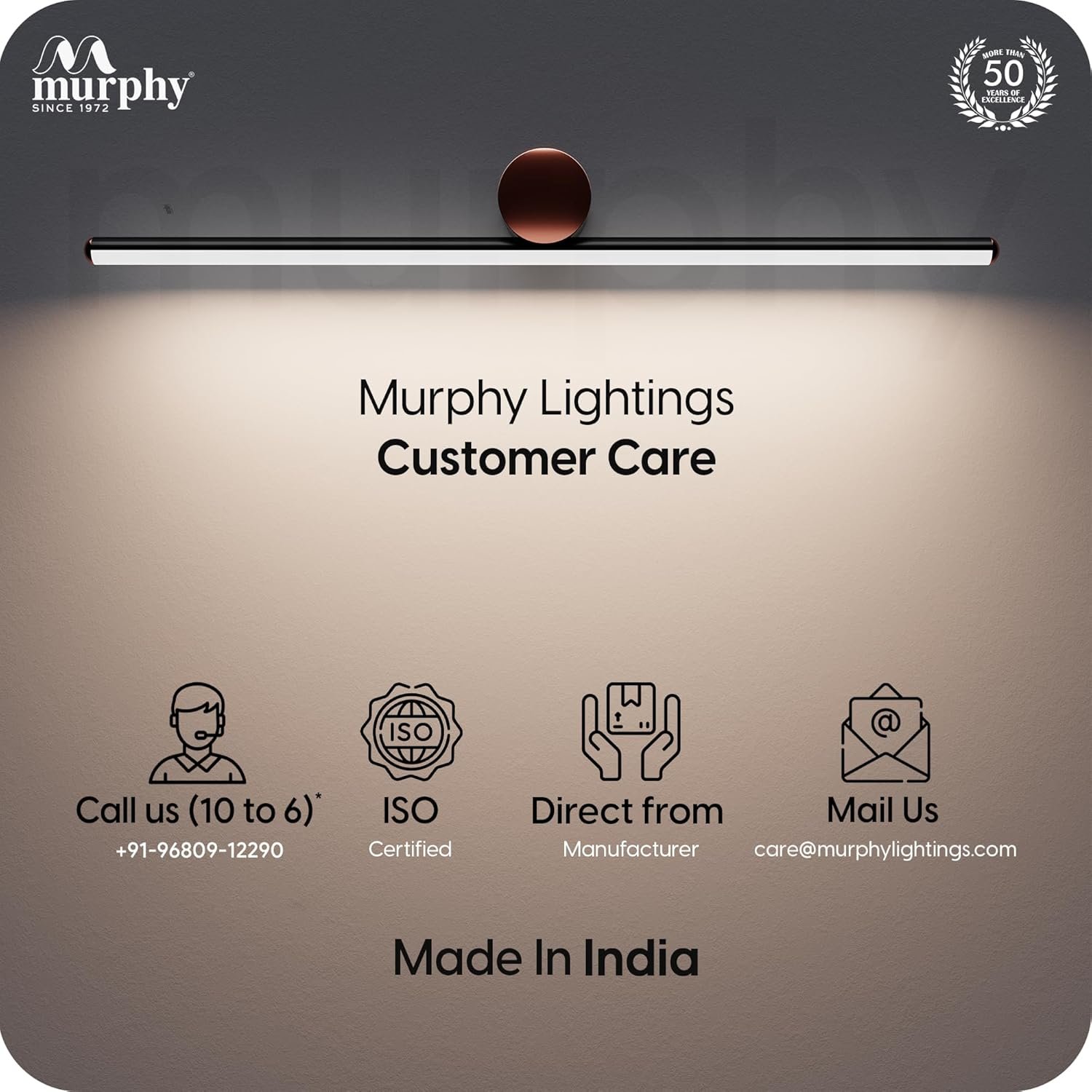 Murphy 12 Watts Black Body Rose Gold Finish LED Picture Photo Frame Light - Image 2