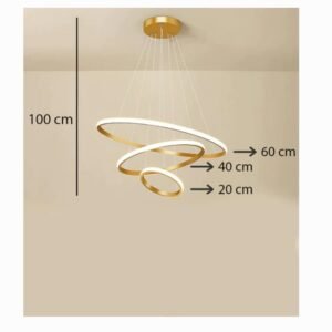 HDC 3 Ring Modern LED Chandelier Ceiling Lamp - Image 4