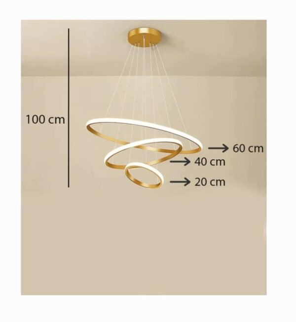 HDC 3 Ring Modern LED Chandelier Ceiling Lamp