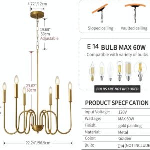 WOKE Modern Adjustable Height Chandelier Light Fixture - Image 3