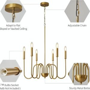 WOKE Modern Adjustable Height Chandelier Light Fixture - Image 2