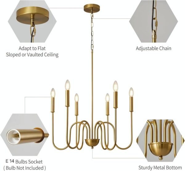 WOKE Modern Adjustable Height Chandelier Light Fixture