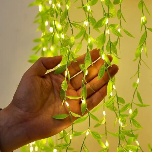 One94Store Artificial Leaf Curtain Lights &ndash; 200 LED Warm White Fairy String Lights3