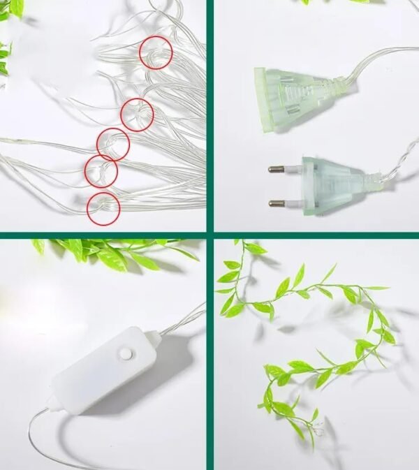 One94Store Artificial Leaf Curtain Lights &ndash; 200 LED Warm White Fairy String Lights