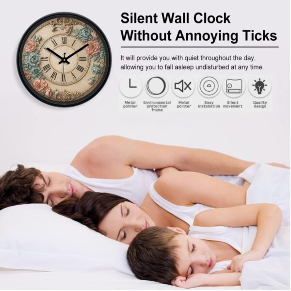 Amazon Brand - Solimo 12-inch Plastic & Glass Analog Wall Clock