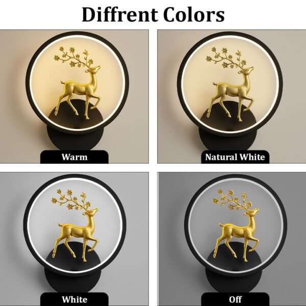 fizzytech Deer Lamp &ndash; Modern Decorative Wall Light with Golden Deer Design