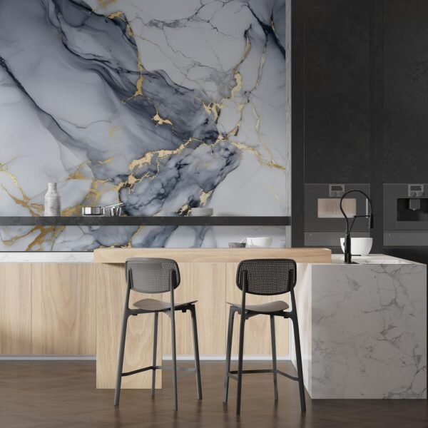 Waterproof self-Adhesive Wall Stickers for Kitchen Anti-Mold and Heat Resistant Aluminium Backsplash Wallpaper