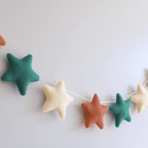 Velvet Fabric Star Bunting for Kids Room
